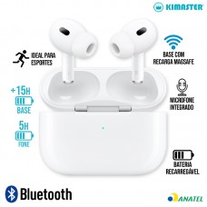 Fone Bluetooth TWS350 Kimaster - Branco